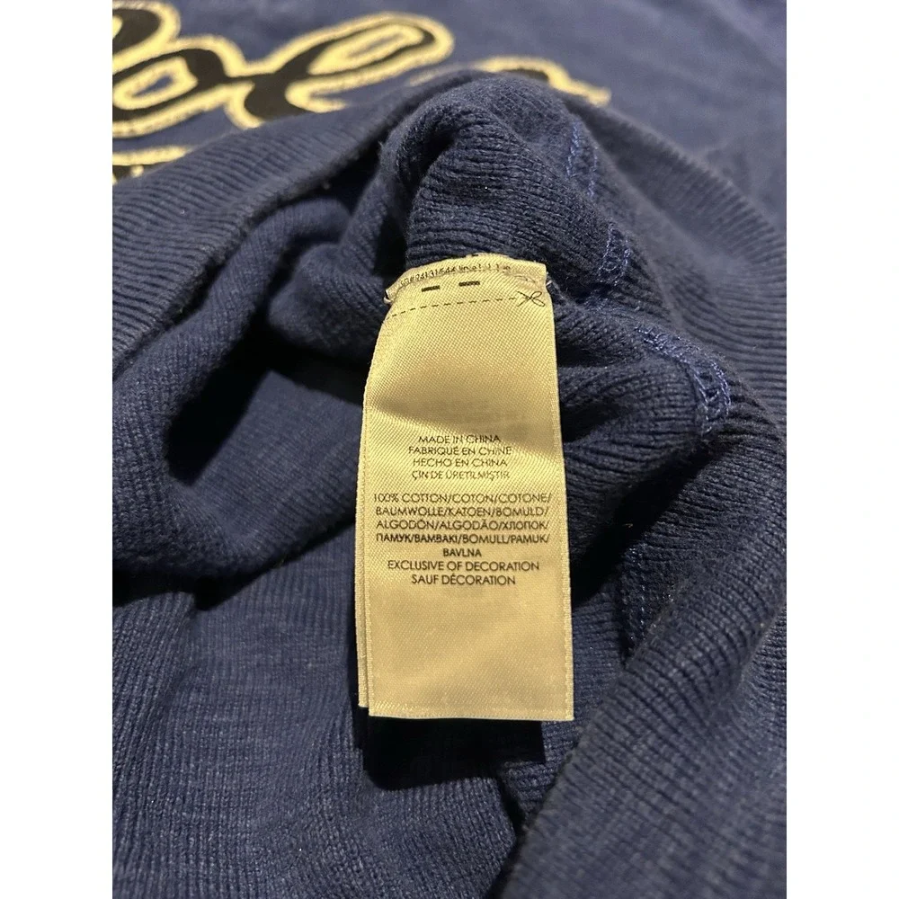 Polo‎ Ralph Lauren Sweater Mens Large Blue 1/4 Zip Long Sleeve Spell Out Rugby